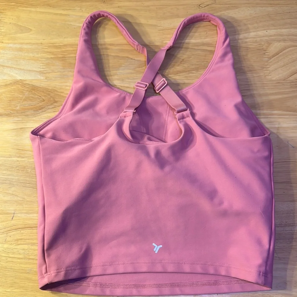 Old Navy Active Powersoft Sports Bra Womens, S, Pink, Medium Impact Athletic Bra - Picture 2 of 4